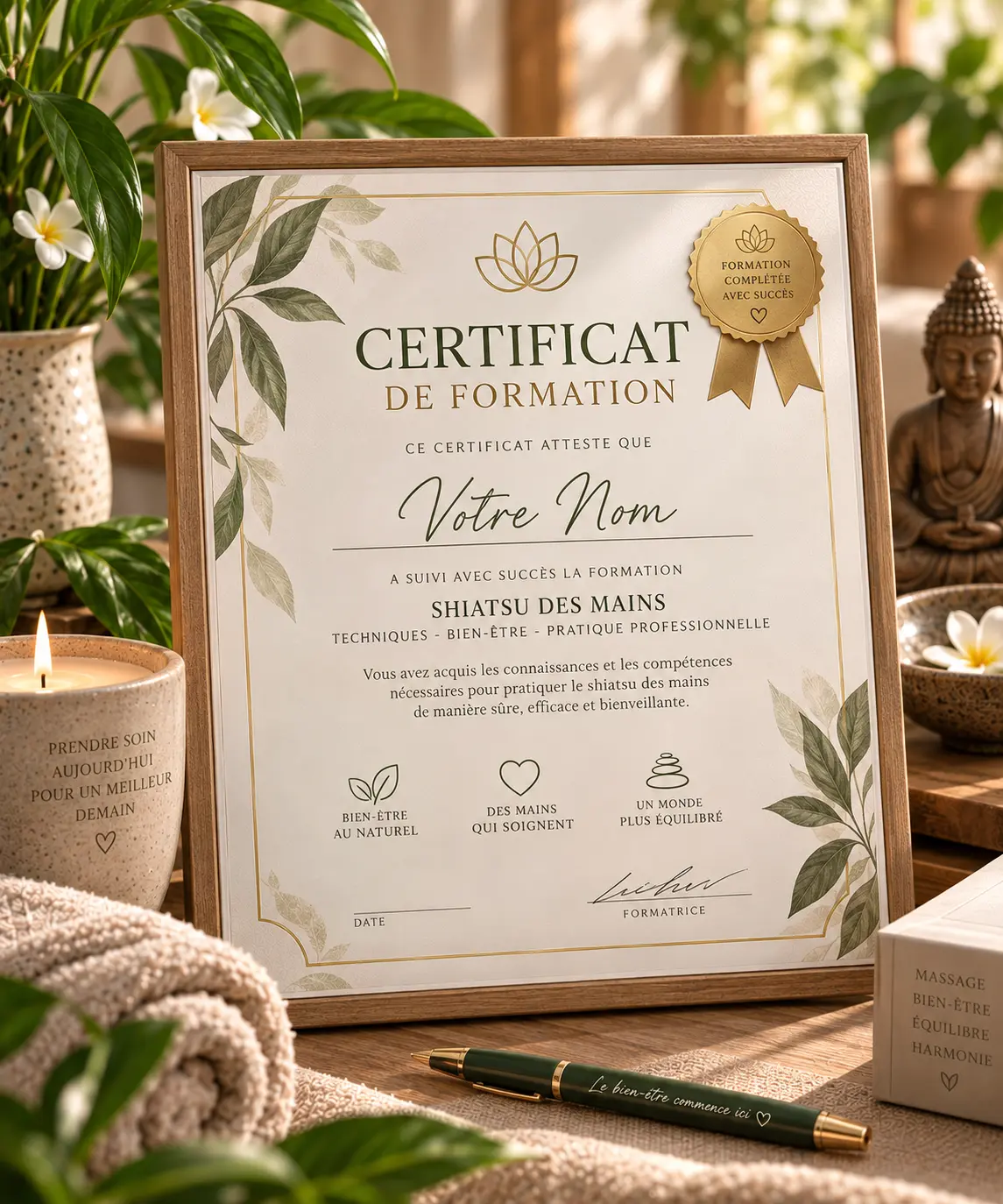 Exemple du certificat de réalisation Méthode SHINTE